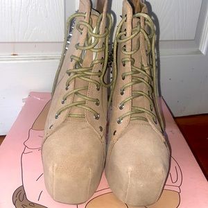 Jeffrey Campbell - Akira Spike Taupe Boots